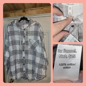 Maurices Hooded Gray Plaid Shirt